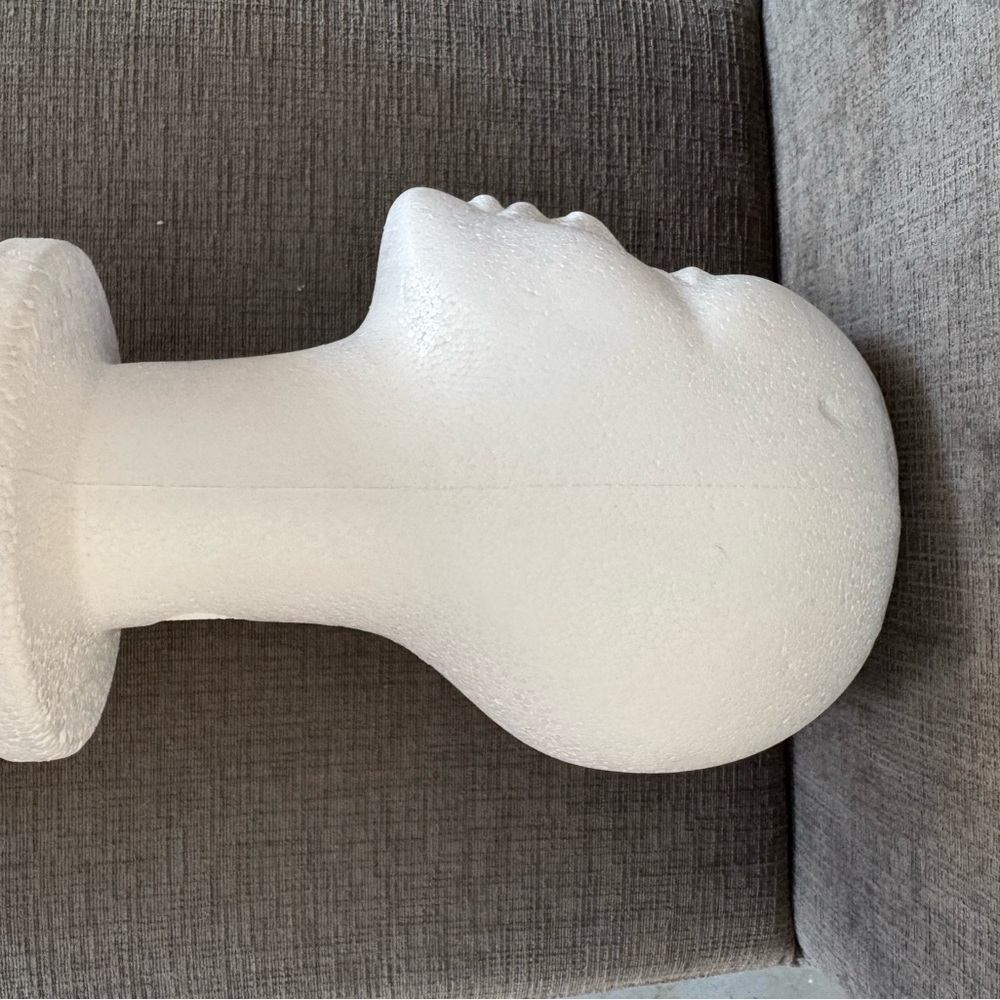 White Styrofoam Mannequin Head for Hair Accessories Display - Picture 4 of 4